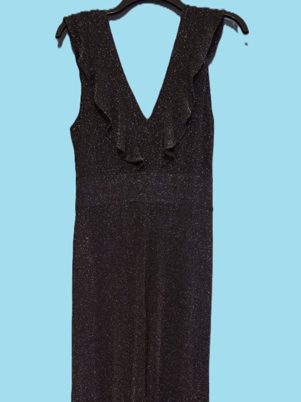 Sparkly Spandex Black Jumpsuit - L